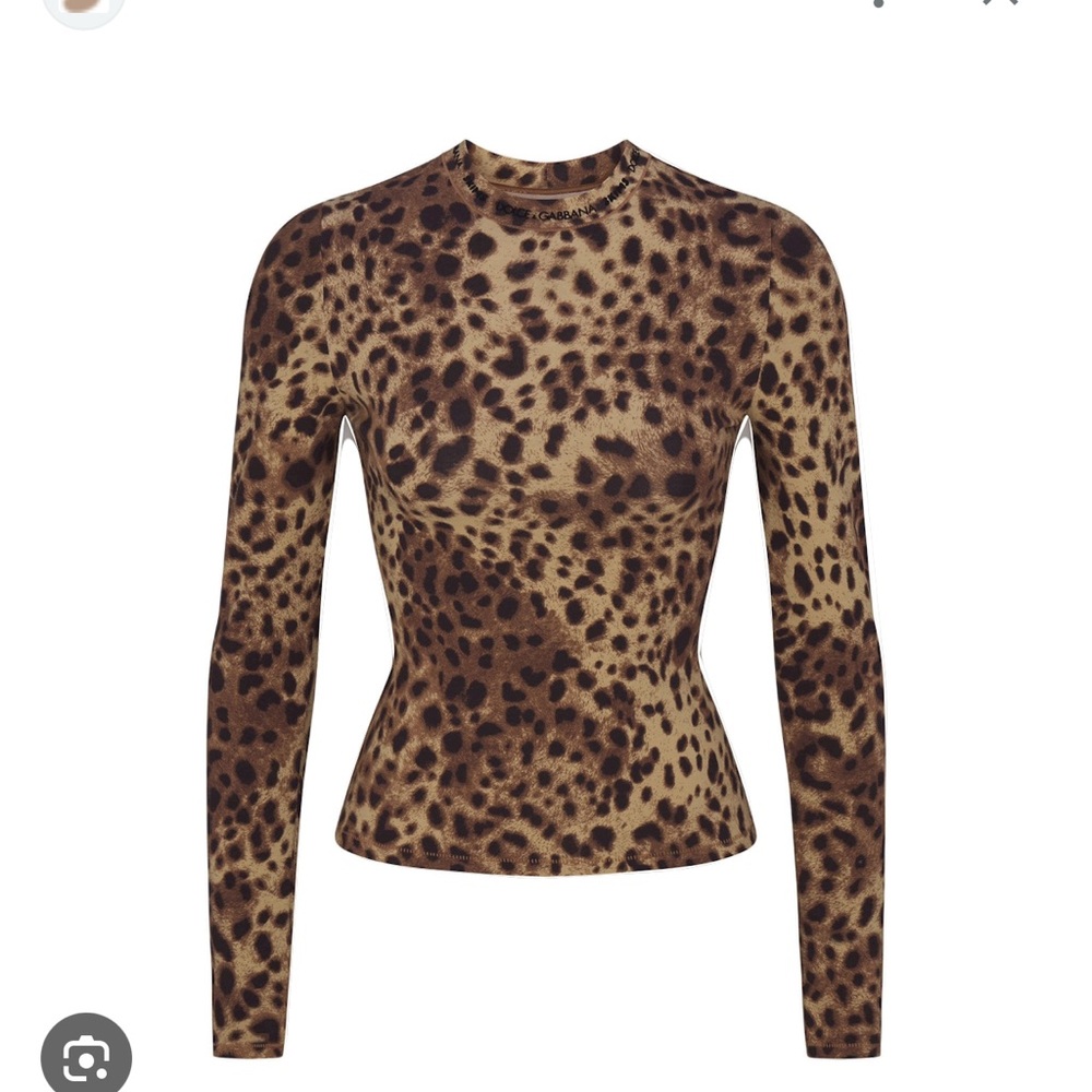 SKIMS x DOLCE GABBANA LONG SLEEVE T-SHIRT LEOPARD size M **NWT